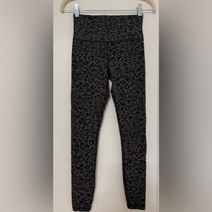 Athleta Black and Green Leopard Print Leggings, Size XSmall